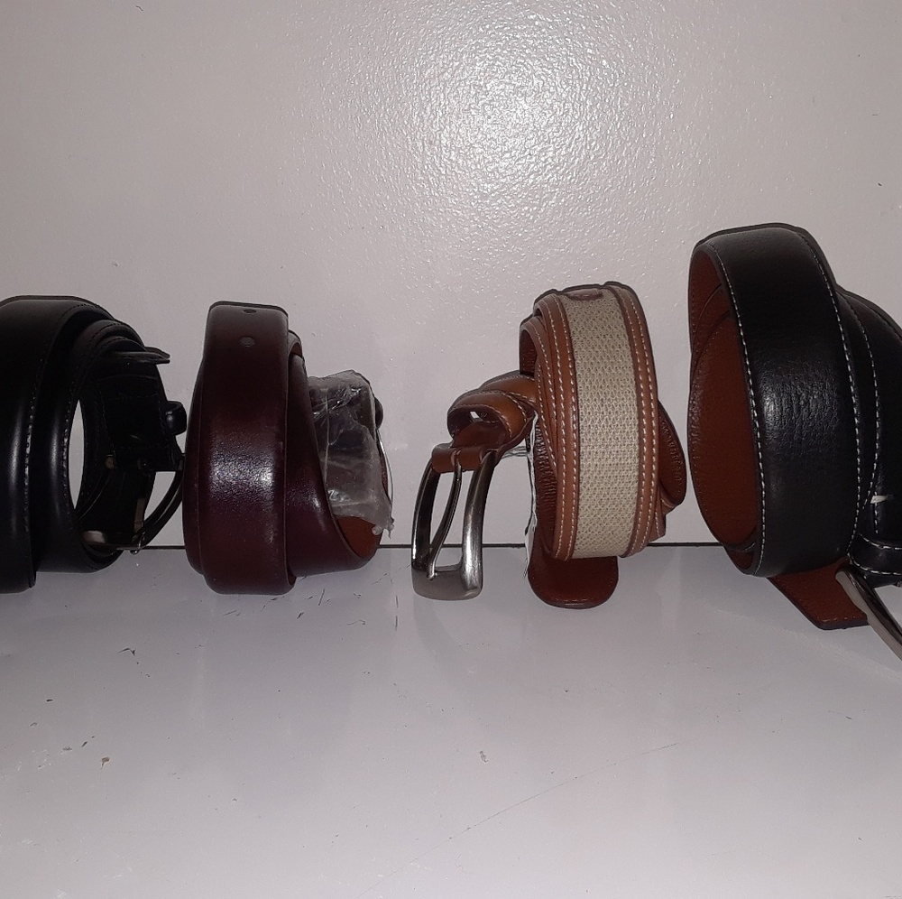 4 Joseph A Bank Genuine Leather Belts size 34